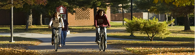 Biking around campus